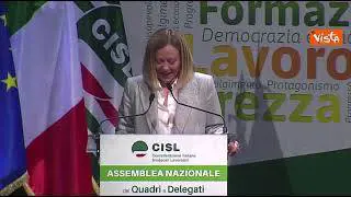 Meloni all'Assemlbea Cisl: "Il Governo ascolta i settori produttivi, imprese e lavoratori"