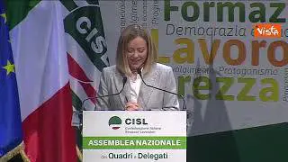 Meloni alla Cisl ringrazia Sbarra: E' alla sua ultima assemblea. Standing ovation per lui