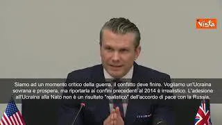Pete Hegseth (Pentagono): "L'Ingresso dell'Ucraina nella Nato non è realistico"