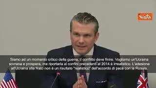 Pete Hegseth (Pentagono): "Ritorno a confini ucraini pre-2014 obiettivo illusorio"