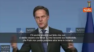 Rutte (Nato): "In Ucraina non ci sia una Minsk 3, tutti devono essere d'accordo"