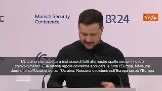 Zelensky a Monaco: “Non accetteremo accordi fatti alle nostre spalle”