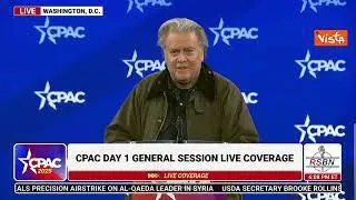 Steve Bannon al Cpac ripete il gesto col braccio di Musk e lo slogan di Trump: "Fight, fight, fight"