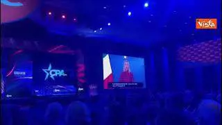 Applauso e standing ovation per intervento Meloni a convention Conservatori Usa