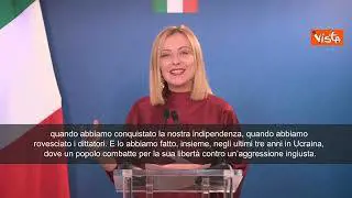 Meloni: "Ucraina combatte contro brutale aggressore. Con Trump avremo pace giusta"