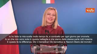 Meloni al Cpac: "Dio benedica le Nazioni libere del mondo"