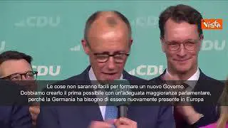 Merz (Cdu-Csu): Formeremo nuovo Governo rapidamente per essere di nuovo presenti in Ue