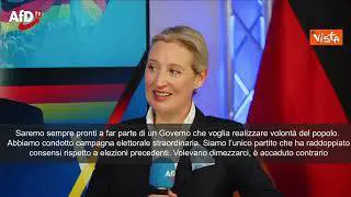 Elezioni Germania, Weidel (Afd): Vittoria storica, pronti a far parte del Governo