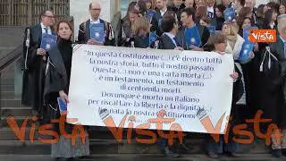 Flashmob dei magistrati davanti al Tribunale di Milano contro la riforma della giustizia