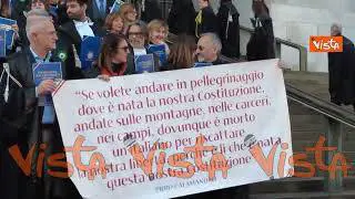 Presidio dei magistrati davanti al Tribunale di Milano contro la riforma della giustizia