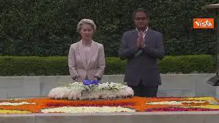 Von der Leyen in India rende omaggio alla tomba di Gandhi