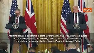 Starmer a Trump: Serve pace giusta e assicurare che Putin rispetti accordo