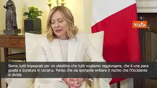 Meloni: Siamo impegnati per pace giusta in Ucraina,  l'Occidente non si deve dividere