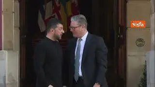 L'arrivo di Zelensky al Leaders' meeting on Ukraine a Londra