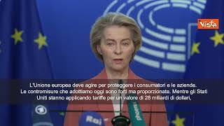 Dazi Usa, von der Leyen: Rammaricati per decisione Trump, contromisure per 26 mld euro