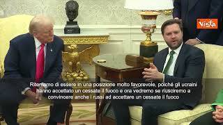 Jd Vance: Ucraini hanno accettato cessate il fuoco, vediamo se riusciamo a convincere russi