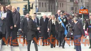 Giornata dell'Unità Nazionale, l'arrivo del Presidente Mattarella all'Altare della Patria