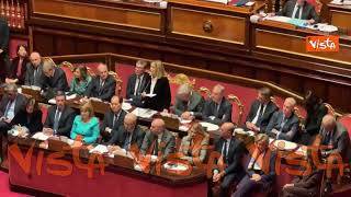 Standing ovation maggioranza per Meloni al termine dell'informativa in Senato sul Consiglio Ue