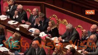 Meloni rientra in Aula al Senato per la discussione sul Consiglio Ue