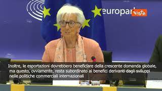 Lagarde (Bce): Economia crescerà dello 0,9% nel 2025, dell'1,2% nel 2026 e dell'1,3% nel 2027