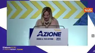 Meloni scherza al congresso di Azione: "Dopo intervento Calenda porto un po' di moderazione"