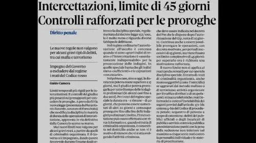 Intercettazioni, limite a 45 giorni: il procuratore Davino sfida l’allarme dei colleghi
