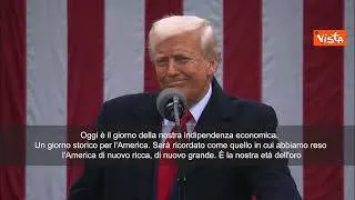 Dazi Usa, Trump: Giorno storico, festeggiamo nostra indipendenza. Torna età dell’oro