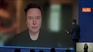 Elon Musk in videocollegamento sul palco del Congresso della Lega, Giorgetti: Siamo in mondovisione