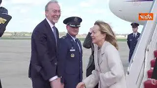 Meloni a Washington per l'incontro con Trump, l'arrivo alla Joint Base Andrews