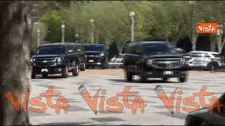 Meloni a Washington, l'arrivo alla Blair House, alloggio dove è ospitata da Trump durante la visita