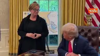Trump abbraccia Patty Morin, madre di donna violentata e uccisa da fuggitivo El Salvador