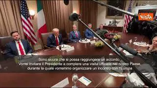 Meloni: "Certa che troveremo accordo. Qui per invitare Trump in Italia"