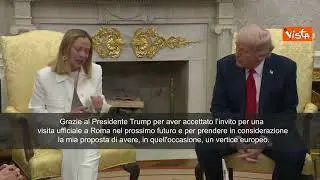 Meloni a Trump: Grazie per aver accettato invito a Roma e a considerare incontro con Ue