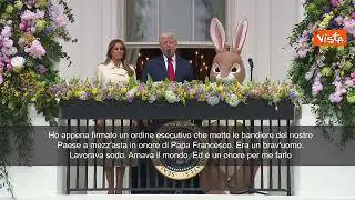 Trump da balcone Casa Bianca: Papa Francesco era un brav'uomo, lavorava sodo e amava il mondo