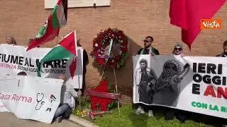 25 Aprile, corona Pro Palestina a caduti resistenza "antifascista e antisionista" a Porta San Paolo