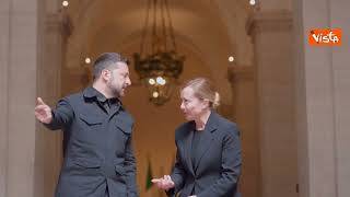 Meloni riceve Zelensky a Palazzo Chigi dopo funerali Papa Francesco