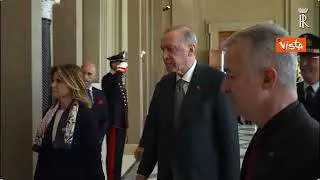 Mattarella incontra il Presidente turco Erdogan al Quirinale, le immagini