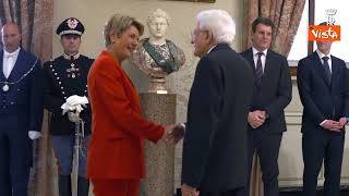 Il Presidente Mattarella accoglie al Qurinale la presidente della Svizzera Karin Keller-Sutter