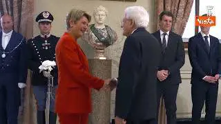 Il Presidente Mattarella accoglie al Qurinale la presidente della Svizzera Karin Keller-Sutter