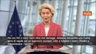 Von der Leyen: Stiamo costruendo 13 fabbriche per AI sblocchiamo 200 mld SOTTOTITOLI