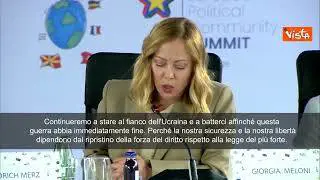 Meloni a vertice Cpe Tirana: "Nulla di più europeo della tenacia degli ucraini"