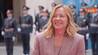 Il premier canadese Carney arriva a Palazzo Chigi per l'incontro con Meloni