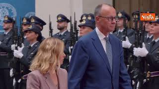 Meloni riceve Cancelliere Tedesco Merz a Palazzo Chigi