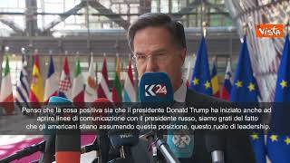 Rutte (Nato): "Buon segno la telefonata Putin-Trump e coordinamento con leader europei"