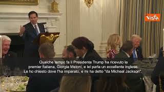 Marco Rubio su Meloni: "Parla inglese eccellete, l'ha imparato con canzoni Micheal Jackson"