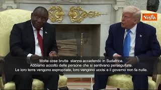 Trump a Presidente Ramaphosa: "In Sudafrica è in corso genocidio dei bianchi"