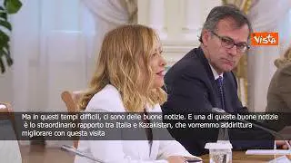 Meloni: Il rapporto tra Italia e Kazakistan è eccellente, ma lo vogliamo migliorare