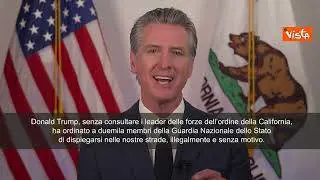 Newsom (Gov. California): Trump sta traumatizzando le nostre comunità. Democrazia sotto assedio
