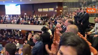 Applauso e standing ovation per il Presidente argentino Javier Milei alla Knesset in Israele