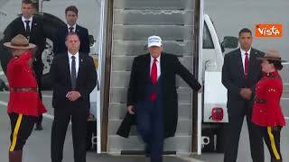 G7 Canada, Trump arriva a Calgary e poi sale sull'elicottero per raggiungere Kananaskisal